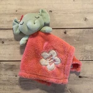 Baby Gear Blue Elephant Pink Lovey Infant Security Blanket Made With Love Plush